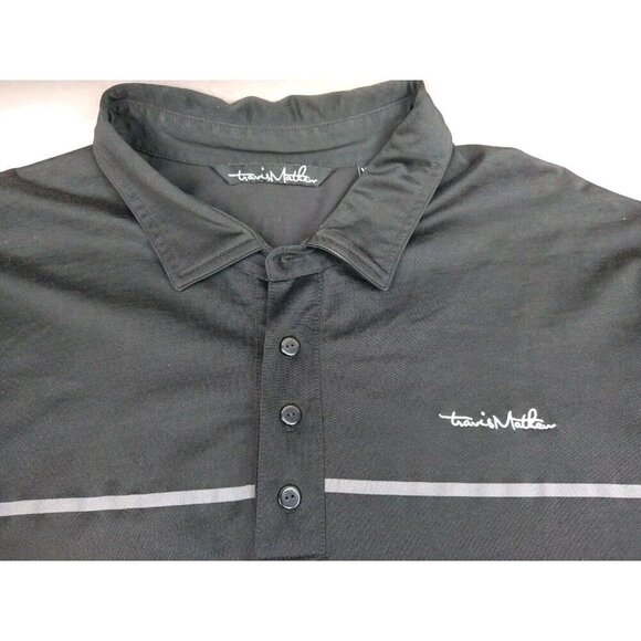 Travis Mathew Performance Black Striped Rio Secco Golf Club Polo Shirt XL - Picture 2 of 10